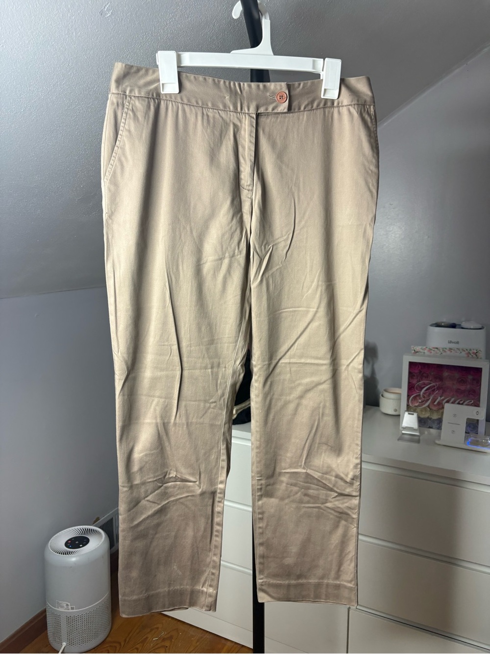Women’s Tan Casual Pants - Classic Straight Fit